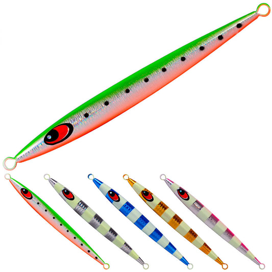 PROBEROS LF113 Jig slow jigging 150g-250g, acabado láser, patrón pez forraje – agua salada