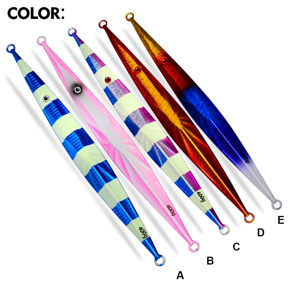 PROBEROS LF123 slow jigging lure available in 5 high visibility laser colors A B C D E
