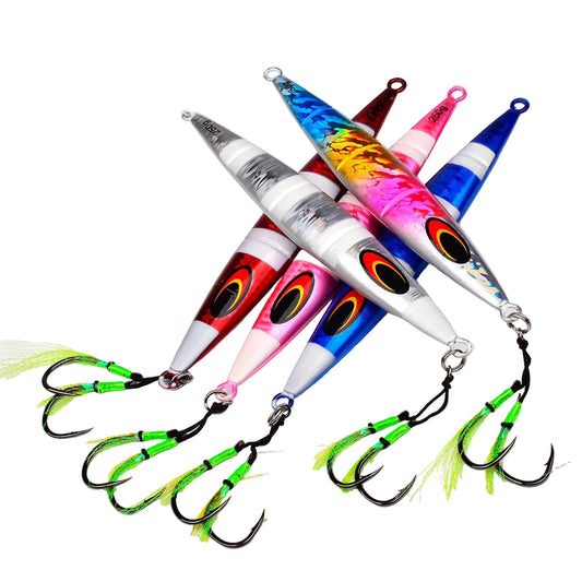 PROBEROS LF125 30g-250g 3D Eye Heavy Vertical Metals Deep Drop for Kingfish