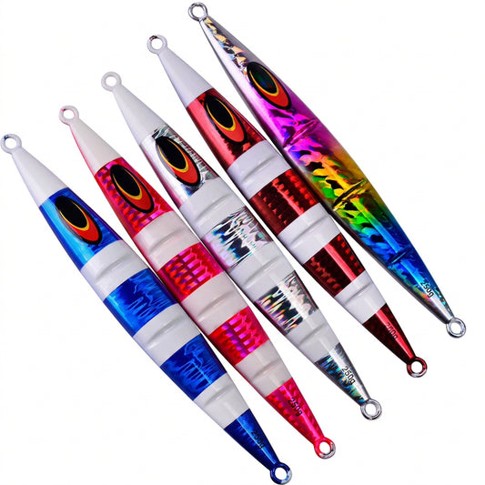 PROBEROS LF125 Jig slow jigging 30g-250g, acabado láser, patrón pez forraje – agua salada