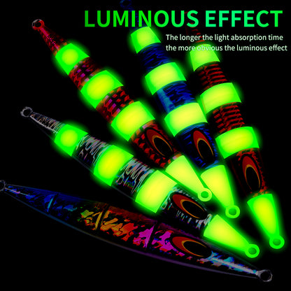 PROBEROS LF125 slow jigging lure luminous glow in dark effect for deep sea saltwater fishing