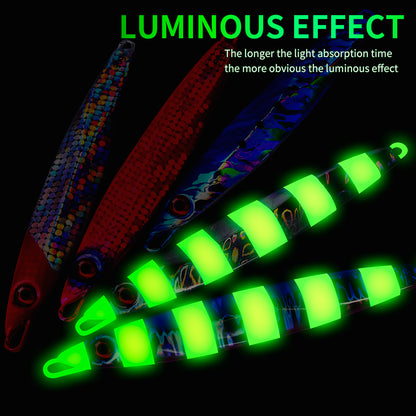 Luminous glow in dark effect on PROBEROS LF129 saltwater lead bait