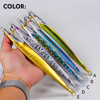 PROBEROS LF134 slow jigging lure saltwater metal bait set in 5 laser colors with assist hook