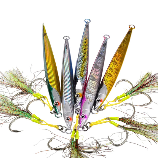 PROBEROS LF134 Winged Slow Pitch Sinking Jigs 80g-300g for Kingfish Halibut