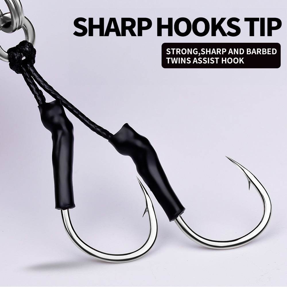 PROBEROS LF136 slow jigging lure sharp high-carbon steel twin assist hooks detail