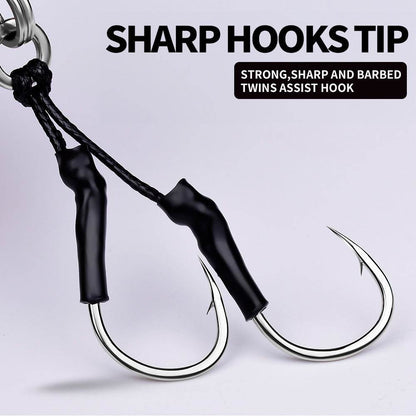 PROBEROS LF136 slow jigging lure sharp high-carbon steel twin assist hooks detail