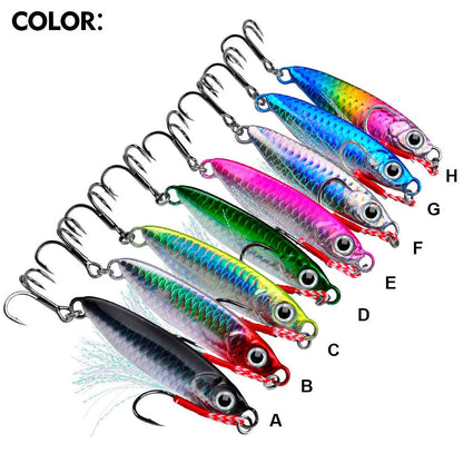 PROBEROS LF142 micro metal jig lure set in 8 bionic laser colors
