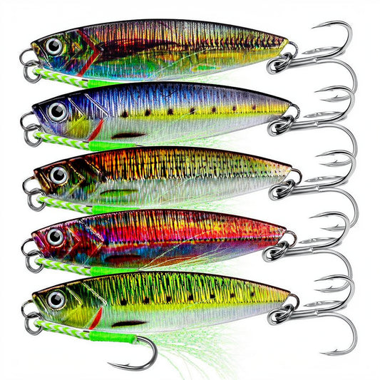 PROBEROS LF145 Micro jig 10g-40g, ojos 3D, con anzuelos assist – agua salada