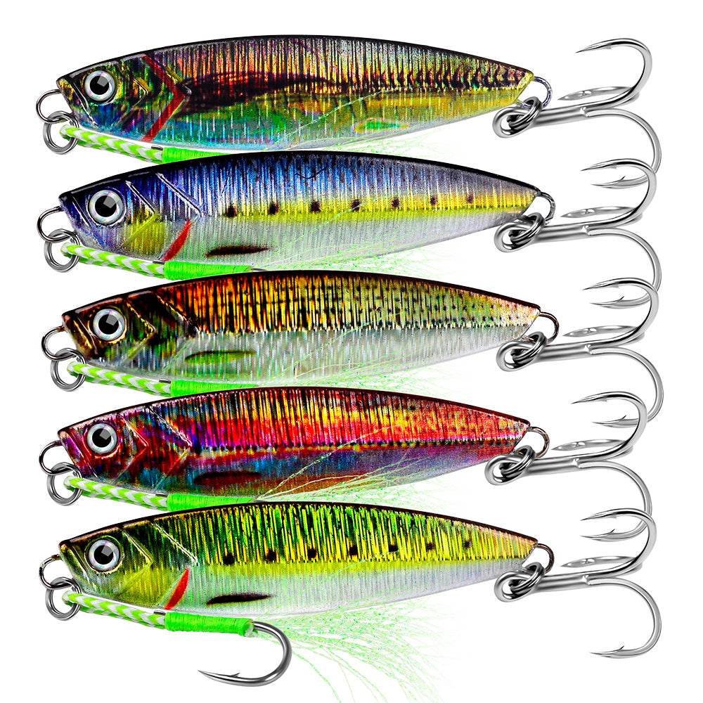 Proberos 5pcs Metal Sinking Jigs Fishing Baits 10g-15g-20g-32g-40g Casting Fishing Jigging Lures Artificial Hard Bait Wobbler - Proberos