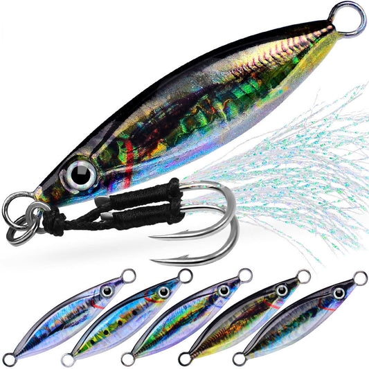 PROBEROS LF147 Micro jig 7g-30g, ojos 3D, con anzuelos assist – agua salada