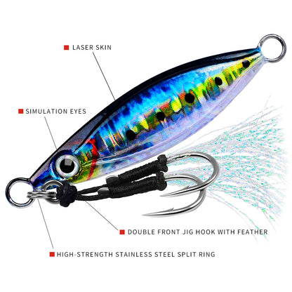 PROBEROS LF147 micro jigging lure 3D realistic eye and bionic laser coating detail