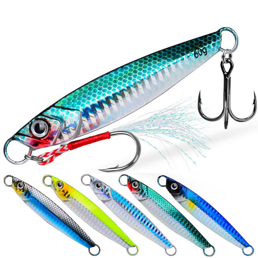 PROBEROS LF149 Jig slow jigging 17g-60g, ojos 3D, con anzuelos assist – agua salada
