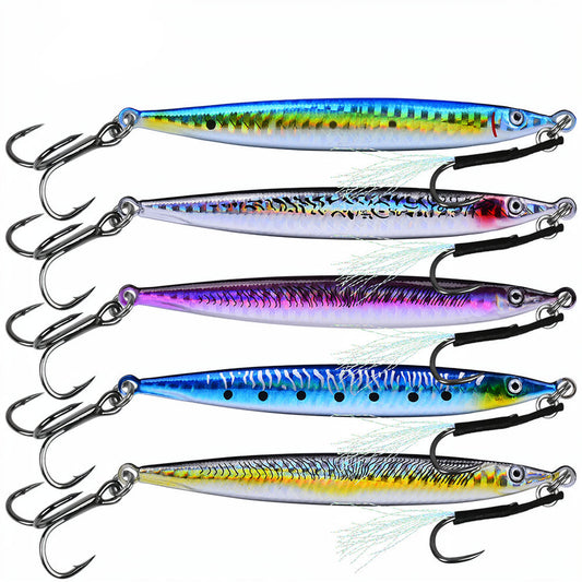 PROBEROS Jig slow jigging 1 uds., ojos 3D, con anzuelos assist – agua salada