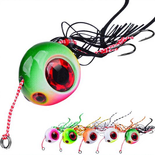 PROBEROS LF155 Jig kabura 40g-180g, ojos 3D grandes, faldón pulpo – agua salada