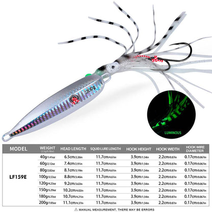 PROBEROS luminous inchiku metal jig LF159 Color E glow fishing bait