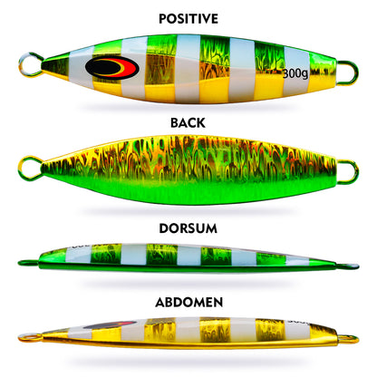 PROBEROS LF161 slow jigging lure 3D realistic red eye and zebra stripe holographic finish detail