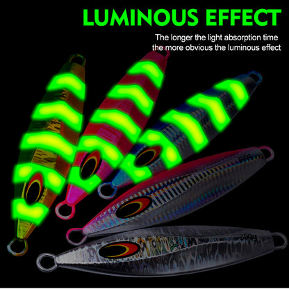 PROBEROS LF161 slow jigging lure luminous glow in the dark effect for deep sea fishing