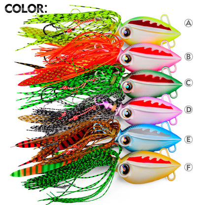 PROBEROS LF176 6 colors kabura slider jig head lures with silicone skirts for saltwater bottom fishing