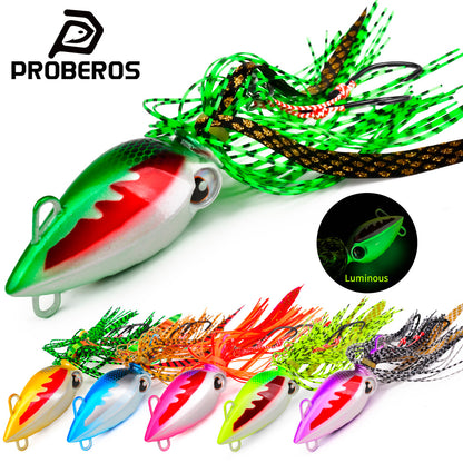 PROBEROS LF176 6 colors kabura slider jig head lures with silicone skirts for saltwater bottom fishing