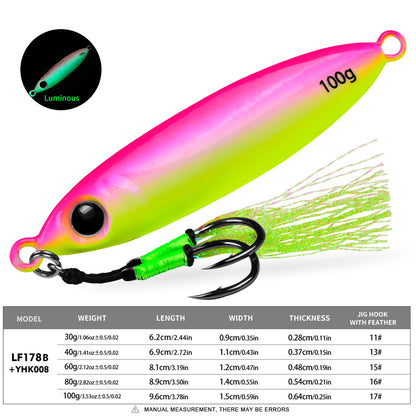 PROBEROS luminous micro jigging lure LF178 Color B laser coating bait