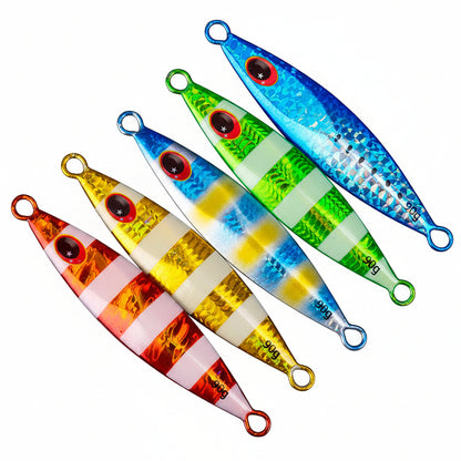 PROBEROS LF179 unrigged micro jigging lure with 3D red eyes without hooks for custom saltwater fishing rigging