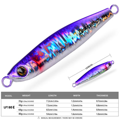 PROBEROS LF180 slow pitch metal jig lure in Color E UV purple laser coating