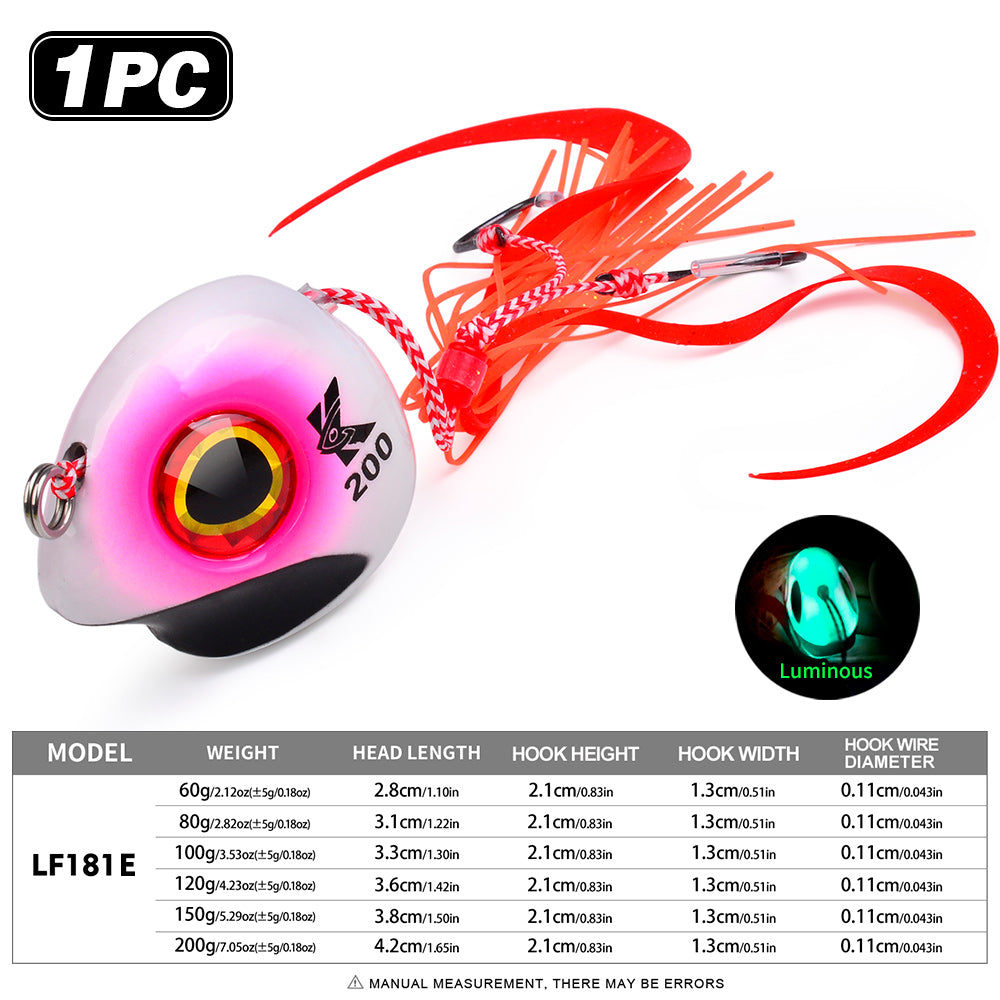 PROBEROS luminous slider jig head LF181 Color E saltwater boat lure