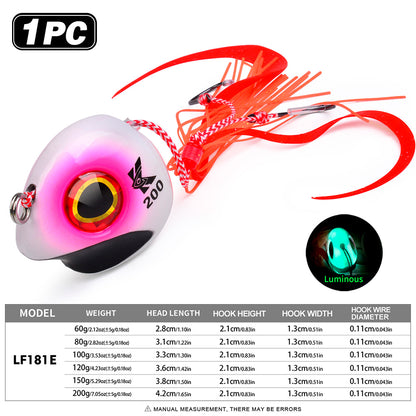 PROBEROS luminous slider jig head LF181 Color E saltwater boat lure