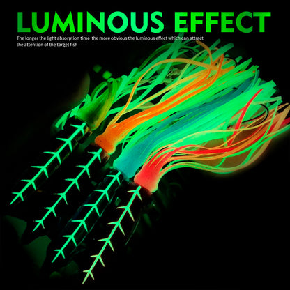 Luminous glow in the dark effect of PROBEROS LF182 deep sea saltwater octopus jigging lure