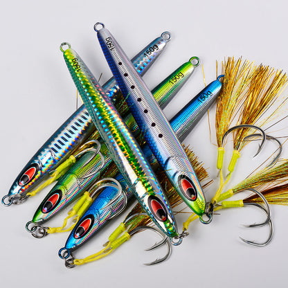 PROBEROS LF183 fast sinking metal jig lure with feather assist hook for saltwater fishing