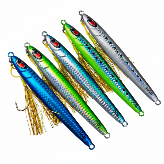 PROBEROS 5PCS Ziehen Metall Jig Löffel 80g-100g-120g Trolling Jigging Fisch Sea Bass Harter Köder Schnelle Sinkende Angelköder WobblerLure