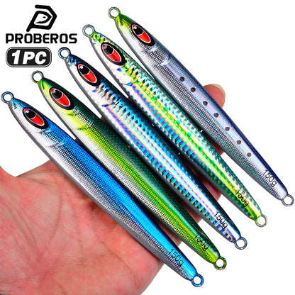 PROBEROS LF183 fast sinking metal jig lure with feather assist hook for saltwater fishing