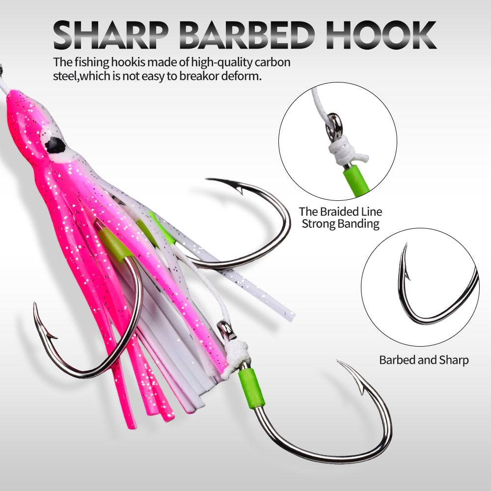 Corrosion-resistant high carbon steel sharp barbed assist hooks on PROBEROS LF189