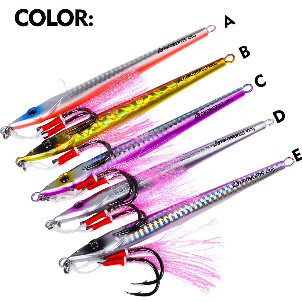 PROBEROS LF190 Holographic Metal Jig Fishing Lures All Color Options