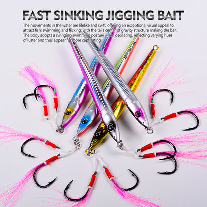 Front and Back Detail View of PROBEROS LF190 Slow Pitch Saltwater Jig