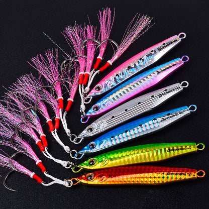 PROBEROS LF191 Saltwater Slow Pitch Jigging Lure with Feathered Assist Hook