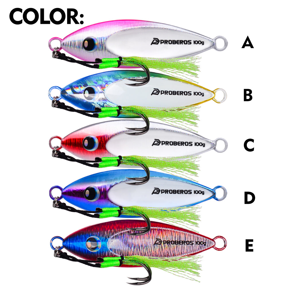 PROBEROS LF192 Holographic Metal Jig Fishing Lures All Color Options