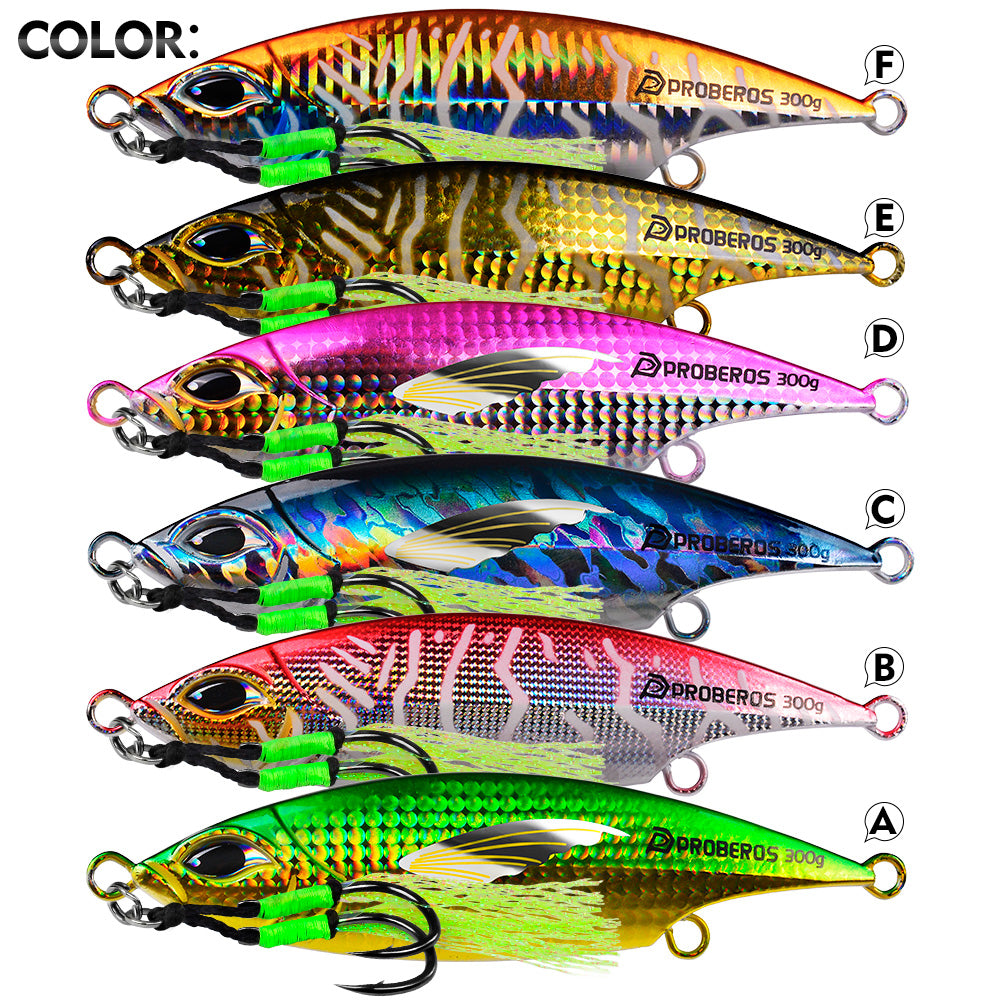 PROBEROS LF194 Holographic Wing Print Metal Jig Fishing Lures All Colors