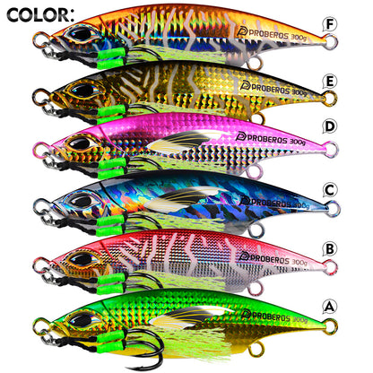 PROBEROS LF194 Holographic Wing Print Metal Jig Fishing Lures All Colors