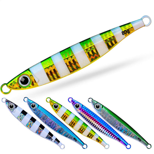 PROBEROS Jig metálico 14g-80g, luminoso, acabado láser – agua salada