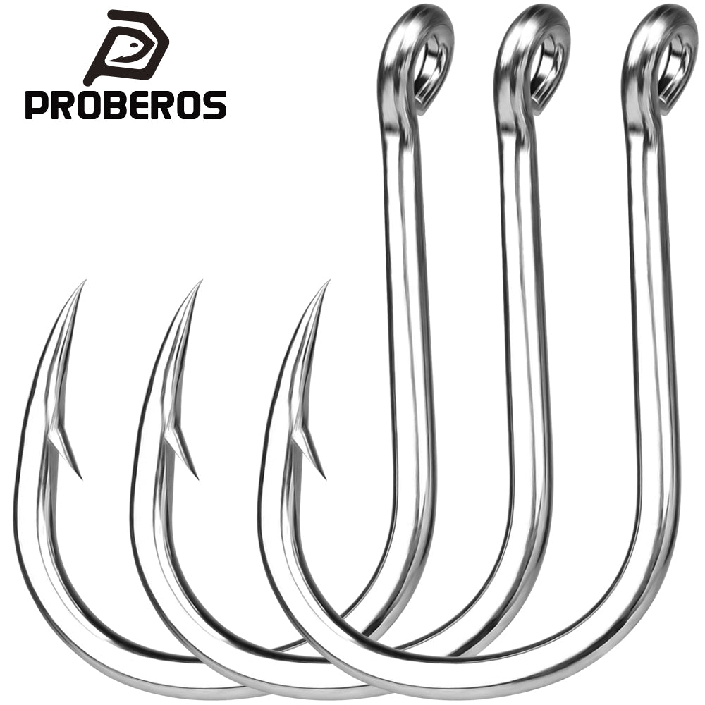 PROBEROS P1801 saltwater fishing hooks 20pcs pack high carbon steel single hooks