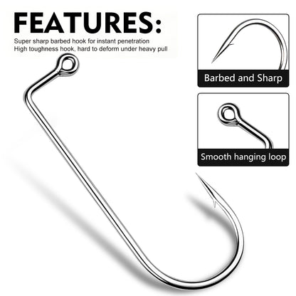 Ultra-sharp barbed point and smooth polished shank detail on Proberos P1902 hook