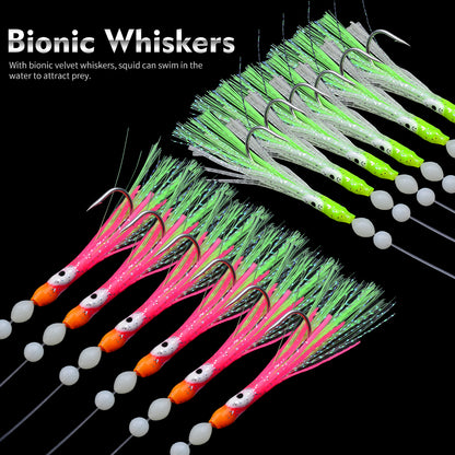 PROBEROS PJ001 Silicone Squid Sabiki Rig Available in Colors A B and C