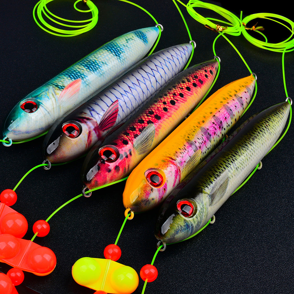 Proberos pre-tied catfish float rig 5pcs bag set with circle hook and fish-shaped cigar float