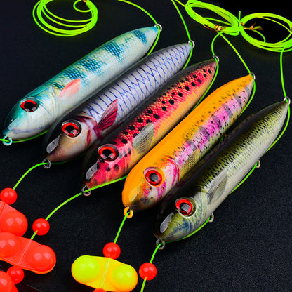 Proberos pre-tied catfish float rig 5pcs bag set with circle hook and fish-shaped cigar float