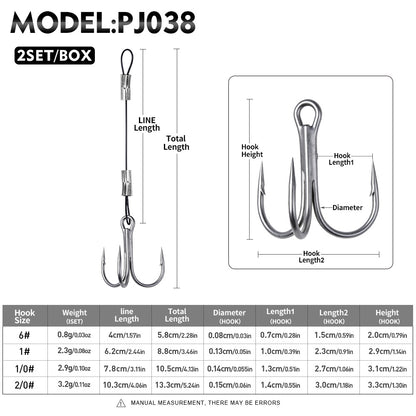 Proberos PJ038 wire leader rigs size assortment 6# 1# 1/0# 2/0#