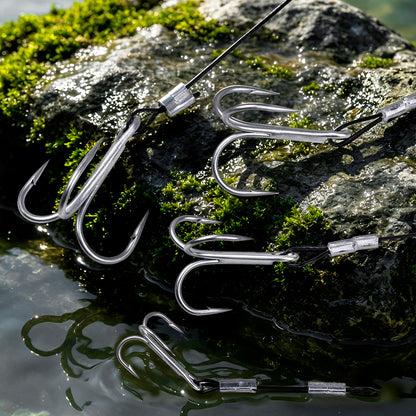 Full shot of Proberos PJ038 pre-assembled stainless steel wire leader rig layout