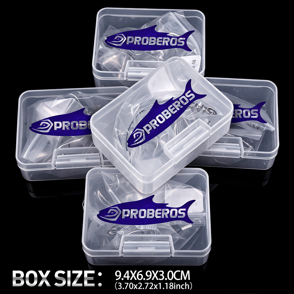 Proberos PJ039 wire leader treble hook rigs 2 sets in transparent box packaging