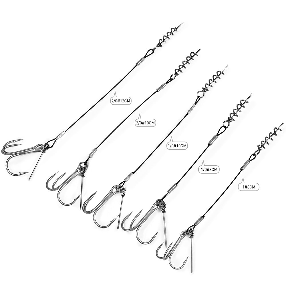 Proberos PJ039 wire leader rig treble hook size chart comparison 1# 1/0# 2/0#