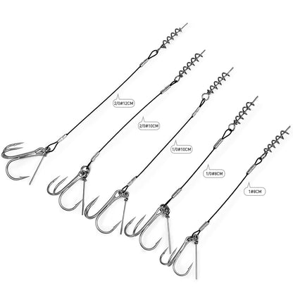 Proberos PJ039 wire leader rig treble hook size chart comparison 1# 1/0# 2/0#
